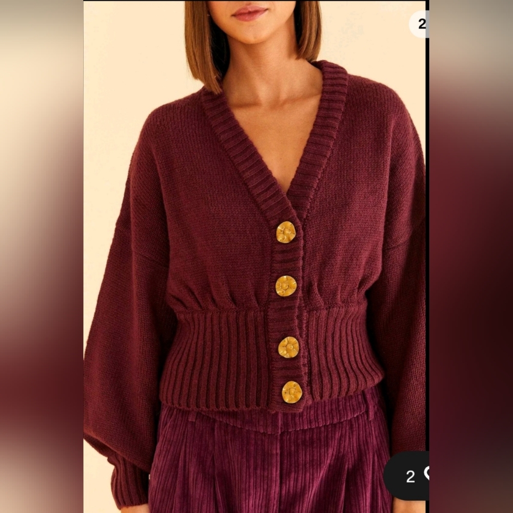 NWOT FARM Rio Bubble Knit Cardigan Size Medium